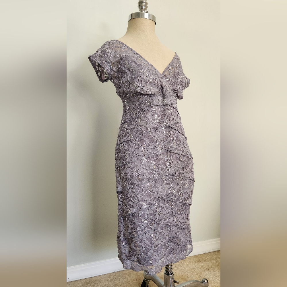 NEW - Silver Sequin Evening Dress - NWT - Picture 4 of 13